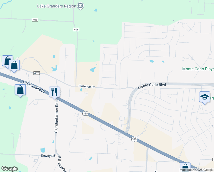 map of restaurants, bars, coffee shops, grocery stores, and more near 2127 Florence Drive in Princeton