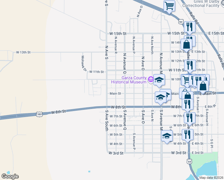 map of restaurants, bars, coffee shops, grocery stores, and more near 908 Main Street in Post