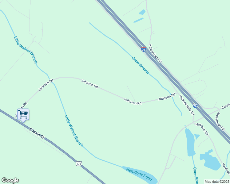 map of restaurants, bars, coffee shops, grocery stores, and more near 201 Johnson Road in Dorchester County