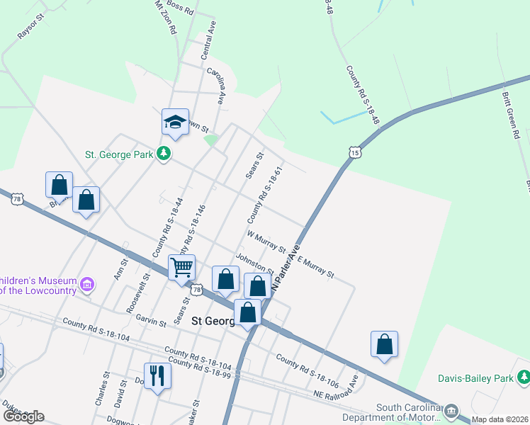 map of restaurants, bars, coffee shops, grocery stores, and more near 116 Minus Street in Saint George