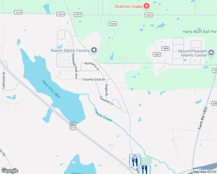 map of restaurants, bars, coffee shops, grocery stores, and more near 3136 Eagle Drive in Mount Pleasant