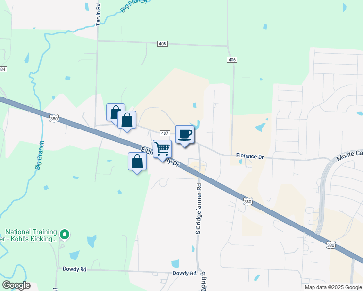 map of restaurants, bars, coffee shops, grocery stores, and more near 2695 County Road 407 in McKinney