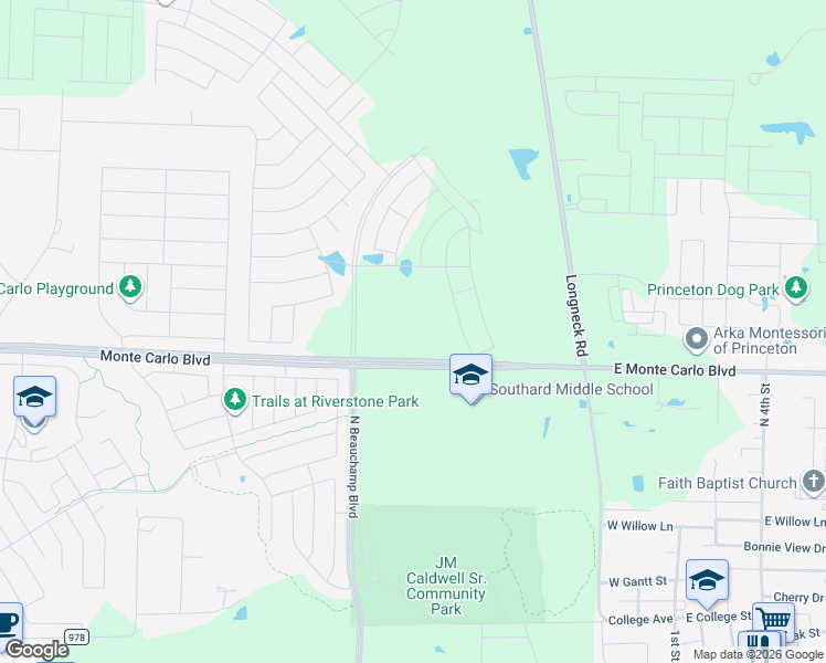 map of restaurants, bars, coffee shops, grocery stores, and more near 600 Monte Carlo Boulevard in Princeton