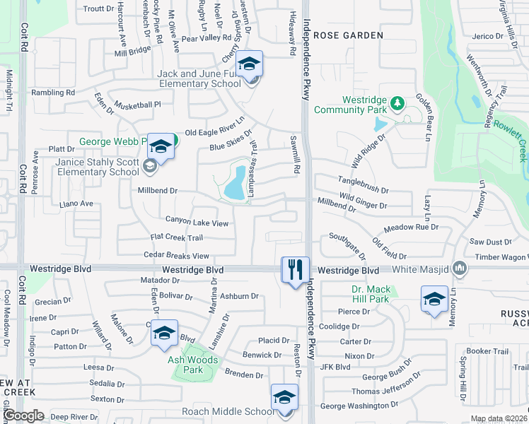 map of restaurants, bars, coffee shops, grocery stores, and more near 10204 Tanner Mill Drive in McKinney