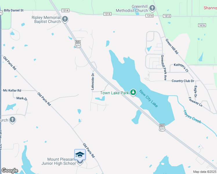 map of restaurants, bars, coffee shops, grocery stores, and more near 2501 Cedar Creek Drive in Mount Pleasant