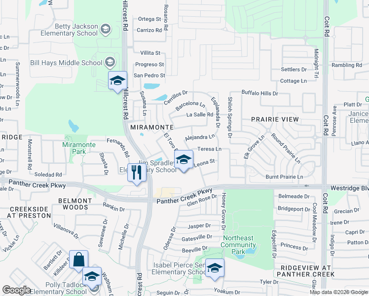 map of restaurants, bars, coffee shops, grocery stores, and more near 13825 Capuchin Street in Frisco