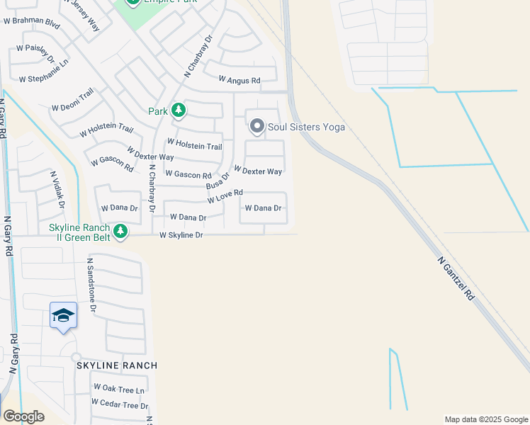 map of restaurants, bars, coffee shops, grocery stores, and more near 55 West Dana Drive in Queen Creek