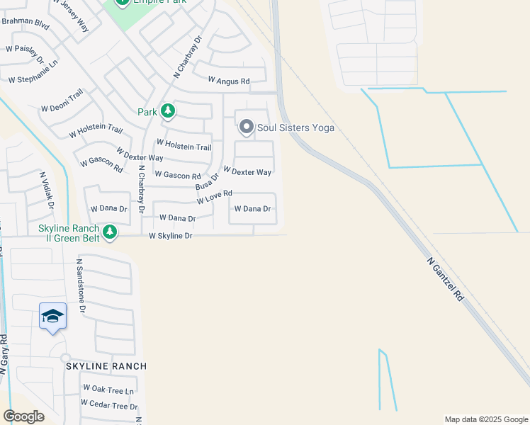 map of restaurants, bars, coffee shops, grocery stores, and more near 55 West Dana Drive in Queen Creek