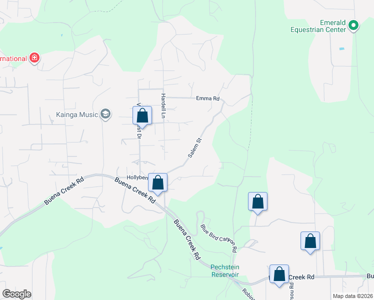 map of restaurants, bars, coffee shops, grocery stores, and more near 965 Salem Street in Vista
