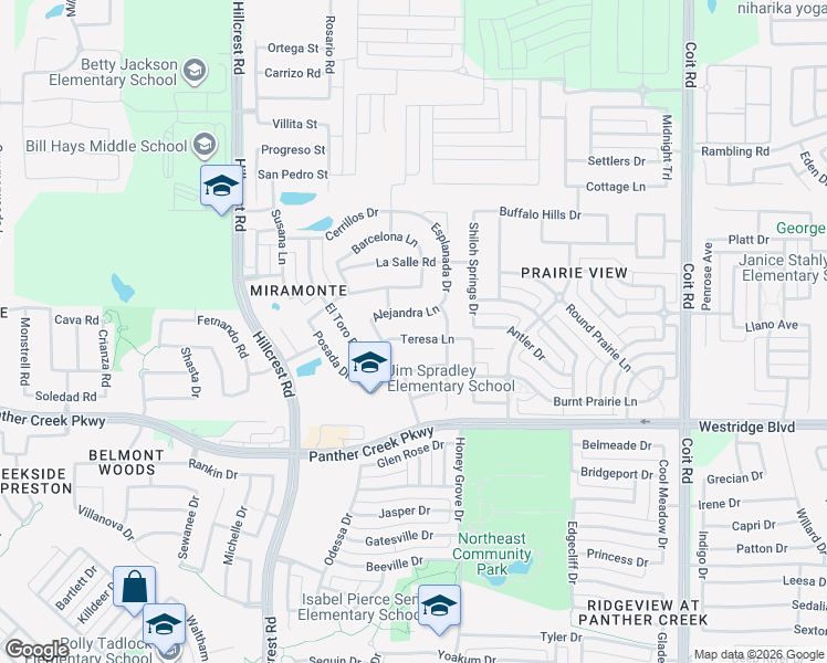 map of restaurants, bars, coffee shops, grocery stores, and more near 11572 Teresa Lane in Frisco