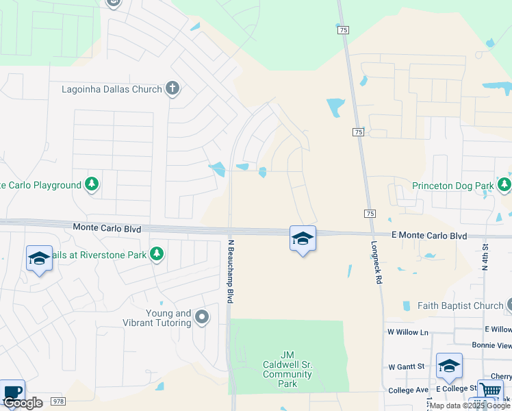 map of restaurants, bars, coffee shops, grocery stores, and more near 600 Monte Carlo Boulevard in Princeton