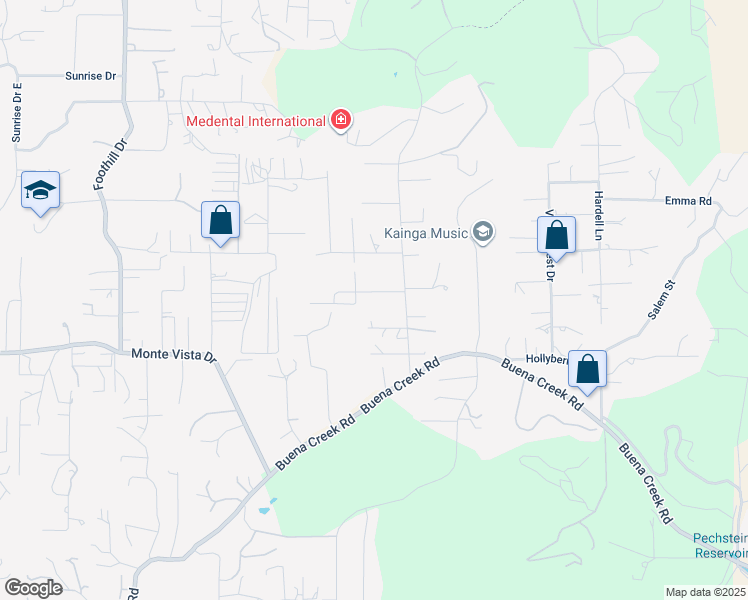 map of restaurants, bars, coffee shops, grocery stores, and more near 3019 Ora Avo Terrace in Vista