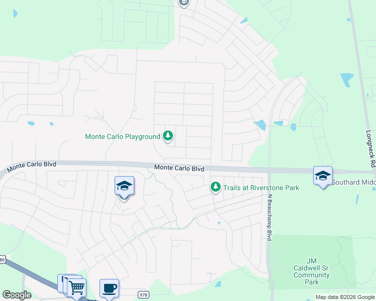 map of restaurants, bars, coffee shops, grocery stores, and more near 1200 Antoinette Drive in Princeton