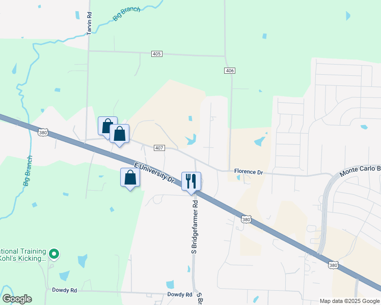 map of restaurants, bars, coffee shops, grocery stores, and more near 2695 County Road 407 in McKinney