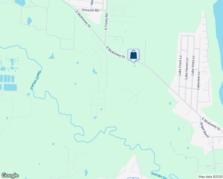 map of restaurants, bars, coffee shops, grocery stores, and more near Laney Circle in Denton