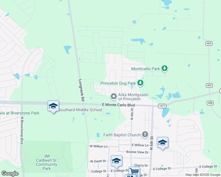 map of restaurants, bars, coffee shops, grocery stores, and more near Chapel Hill Road in Princeton
