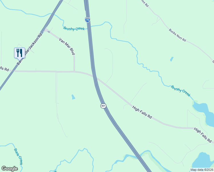map of restaurants, bars, coffee shops, grocery stores, and more near 331 High Falls Road in Jackson