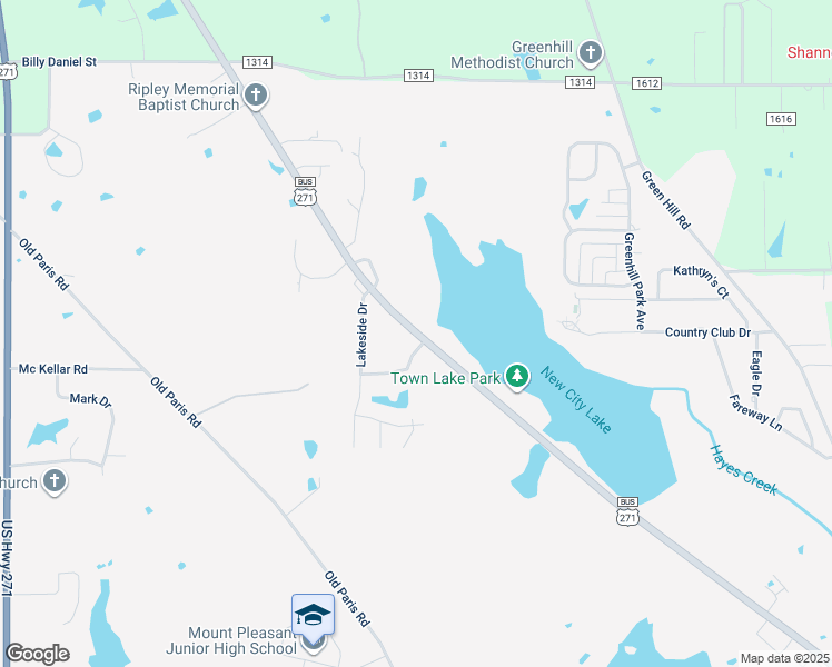 map of restaurants, bars, coffee shops, grocery stores, and more near 2501 Cedar Creek Drive in Mount Pleasant