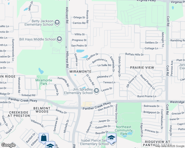 map of restaurants, bars, coffee shops, grocery stores, and more near 11420 Santa Maria Road in Frisco