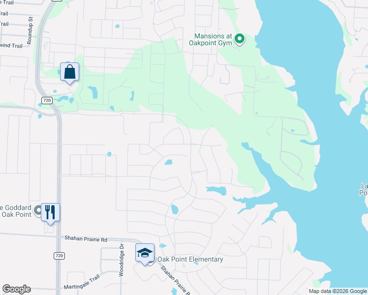 map of restaurants, bars, coffee shops, grocery stores, and more near Mar Top Road in Oak Point
