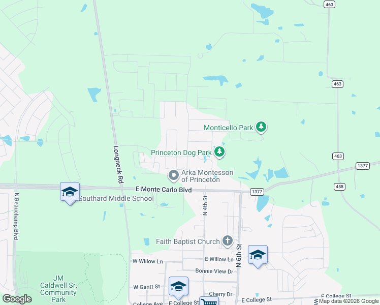map of restaurants, bars, coffee shops, grocery stores, and more near in Princeton
