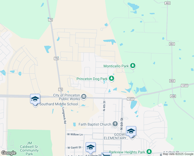 map of restaurants, bars, coffee shops, grocery stores, and more near in Princeton