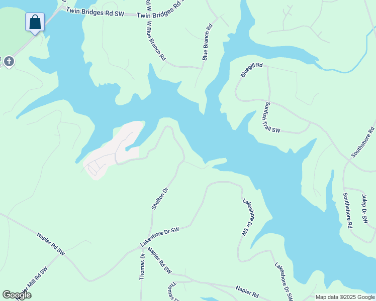 map of restaurants, bars, coffee shops, grocery stores, and more near 198 Shelton Drive in Eatonton