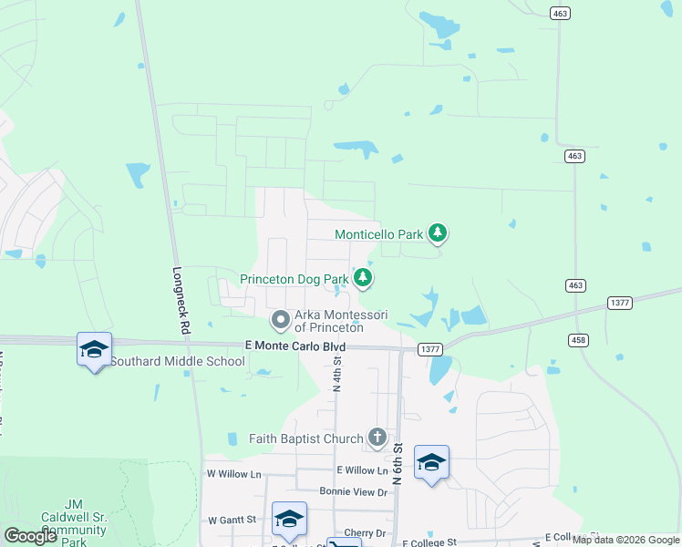 map of restaurants, bars, coffee shops, grocery stores, and more near in Princeton