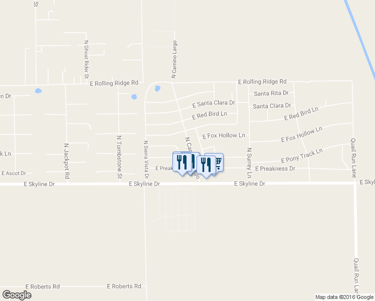 map of restaurants, bars, coffee shops, grocery stores, and more near 34620 North Camino Largo in San Tan Valley