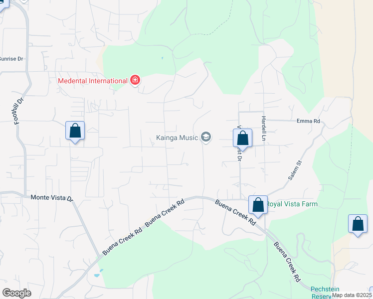 map of restaurants, bars, coffee shops, grocery stores, and more near 3188 Ora Avo Terrace in Vista