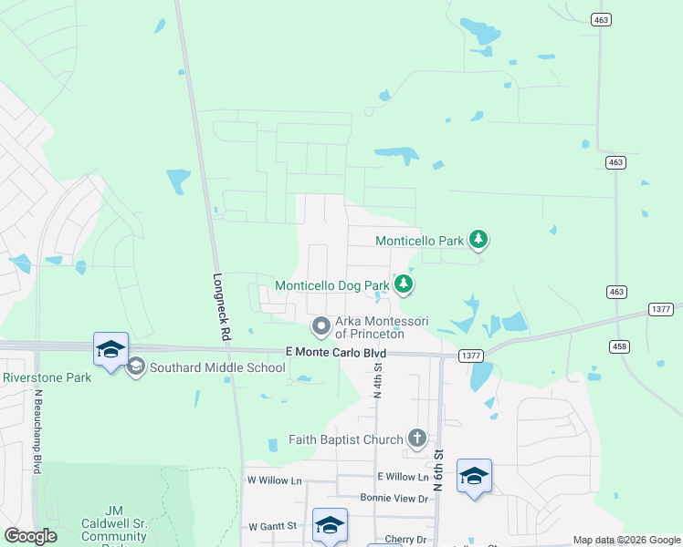 map of restaurants, bars, coffee shops, grocery stores, and more near 277 County Road 461 in Princeton