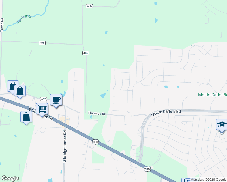 map of restaurants, bars, coffee shops, grocery stores, and more near 1608 De Berry Lane in Princeton
