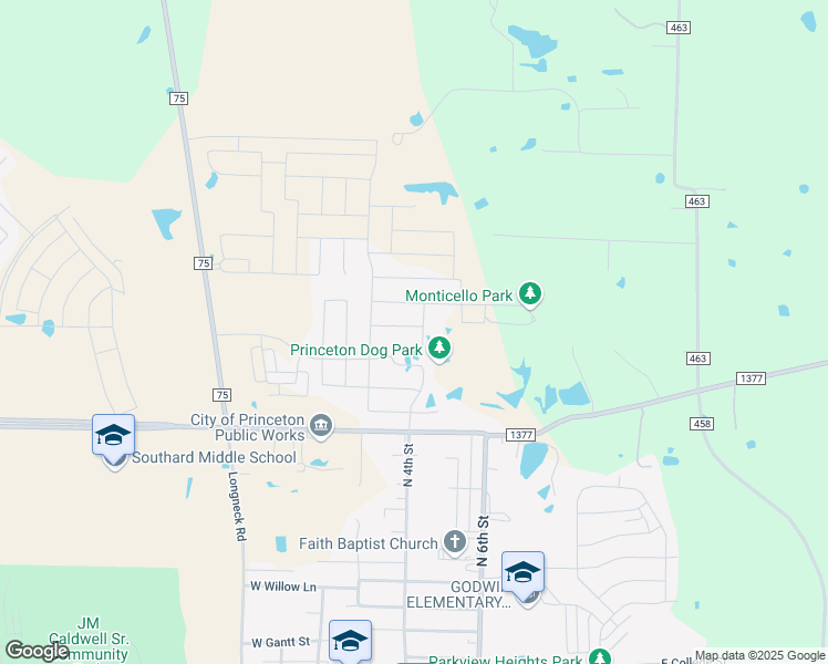 map of restaurants, bars, coffee shops, grocery stores, and more near in Princeton