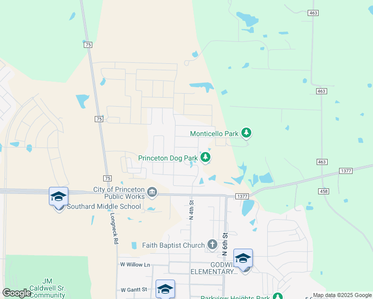 map of restaurants, bars, coffee shops, grocery stores, and more near in Princeton