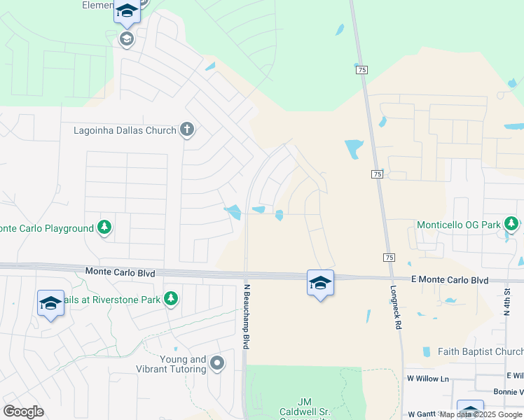 map of restaurants, bars, coffee shops, grocery stores, and more near Monte Carlo Boulevard in Princeton