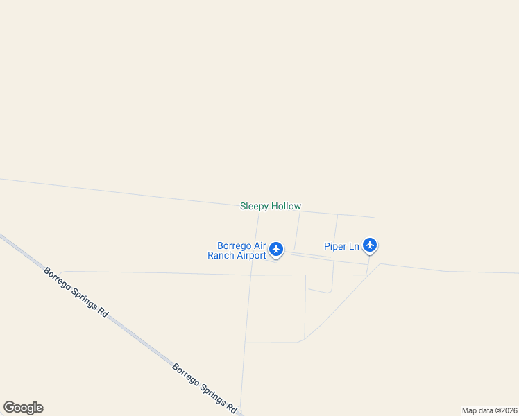 map of restaurants, bars, coffee shops, grocery stores, and more near 2615 Air Ranch Road in Borrego Springs