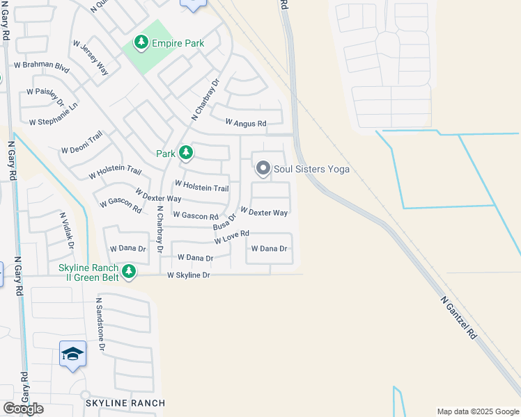 map of restaurants, bars, coffee shops, grocery stores, and more near 136 West Dexter Way in San Tan Valley