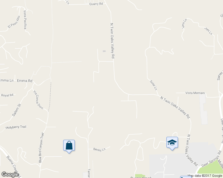 map of restaurants, bars, coffee shops, grocery stores, and more near 3026 North Twin Oaks Valley Road in San Marcos
