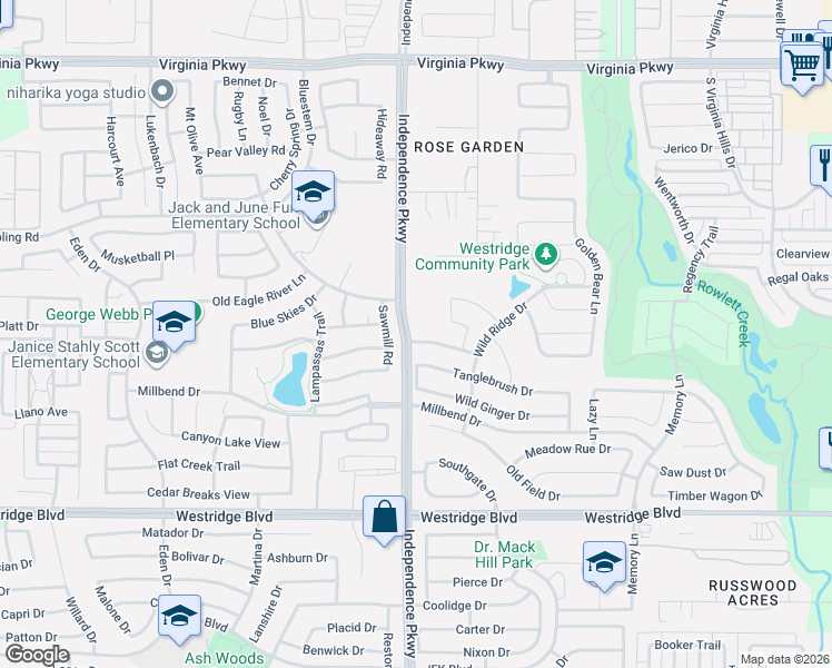 map of restaurants, bars, coffee shops, grocery stores, and more near 9940 Northgate Drive in McKinney