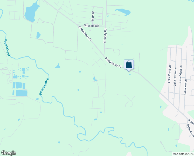 map of restaurants, bars, coffee shops, grocery stores, and more near 7801-7921 East McKinney Street in Denton