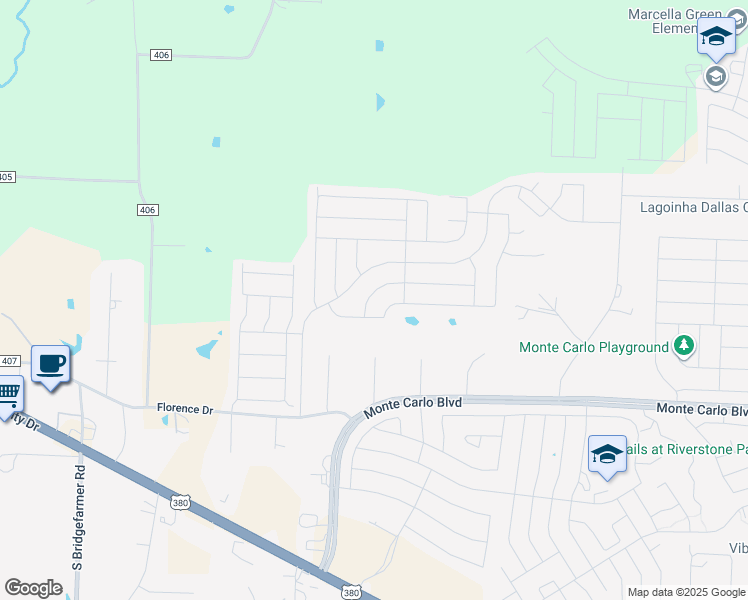 map of restaurants, bars, coffee shops, grocery stores, and more near 1715 White Mountain Way in Princeton