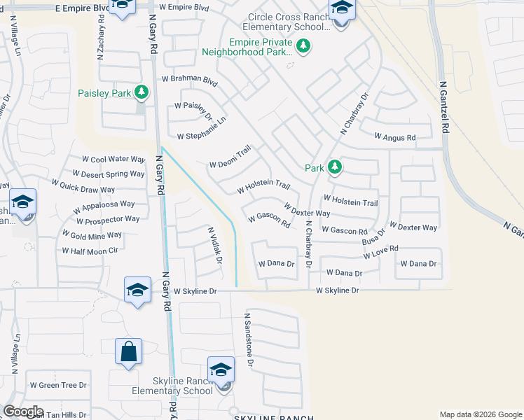 map of restaurants, bars, coffee shops, grocery stores, and more near 888 West Gascon Road in San Tan Valley