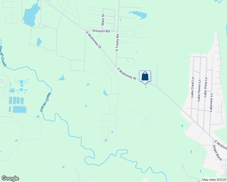 map of restaurants, bars, coffee shops, grocery stores, and more near 7801-7921 East McKinney Street in Denton