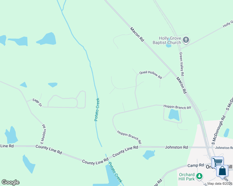 map of restaurants, bars, coffee shops, grocery stores, and more near 45 Partridge Path in Griffin
