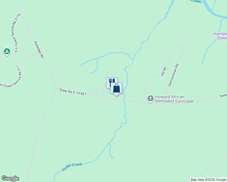 map of restaurants, bars, coffee shops, grocery stores, and more near 1920 Lawrence Cumpase Road in McClellanville
