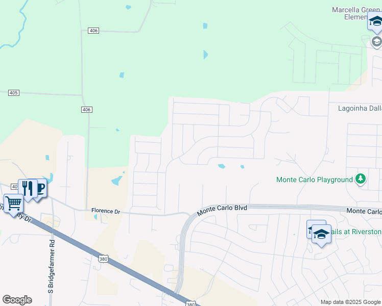 map of restaurants, bars, coffee shops, grocery stores, and more near 1715 White Mountain Way in Princeton