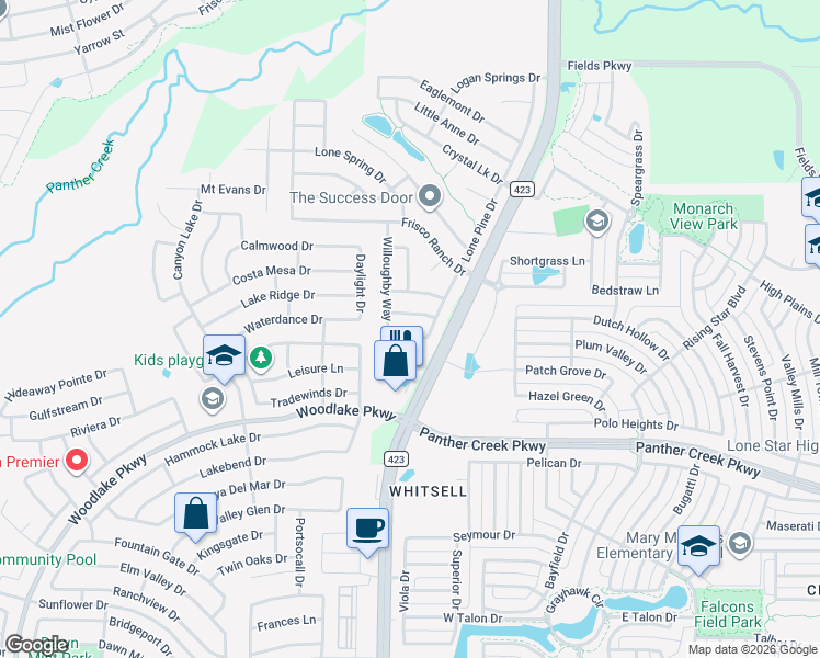 map of restaurants, bars, coffee shops, grocery stores, and more near 14725 Sawmill Drive in Little Elm