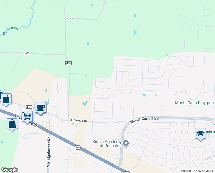 map of restaurants, bars, coffee shops, grocery stores, and more near 1983 Mercer Lane in Princeton