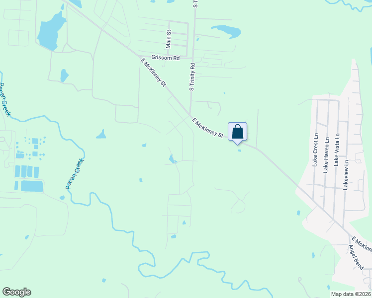 map of restaurants, bars, coffee shops, grocery stores, and more near 7801-7921 East McKinney Street in Denton