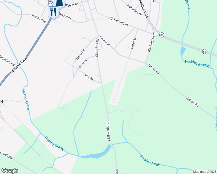 map of restaurants, bars, coffee shops, grocery stores, and more near 309 Kings Mill Road in Wrens